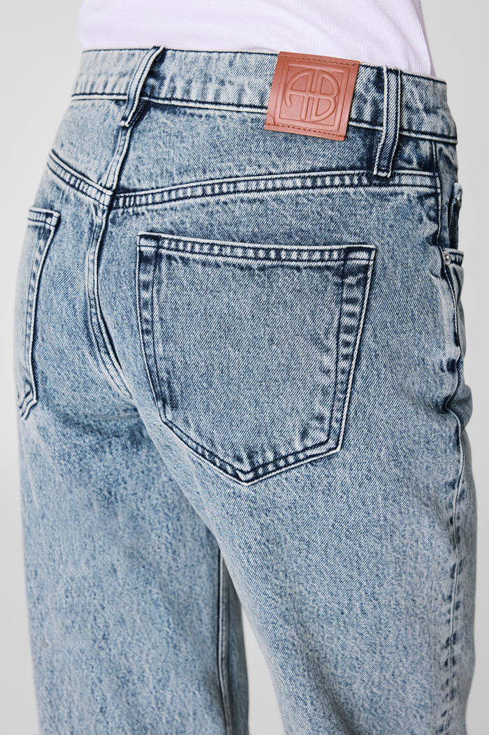 ANINE BING Kate Jean 29" - Snow Blue - on model back detail second image