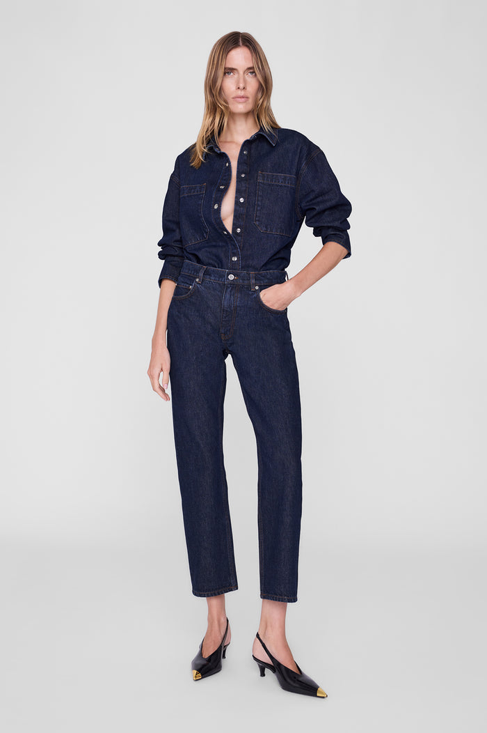 ANINE BING Kate Jean 29" - Unwashed Blue - on model front