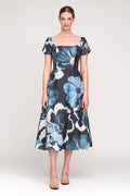 Kay Unger "Emma" Floral Tea Length Dress 55112812