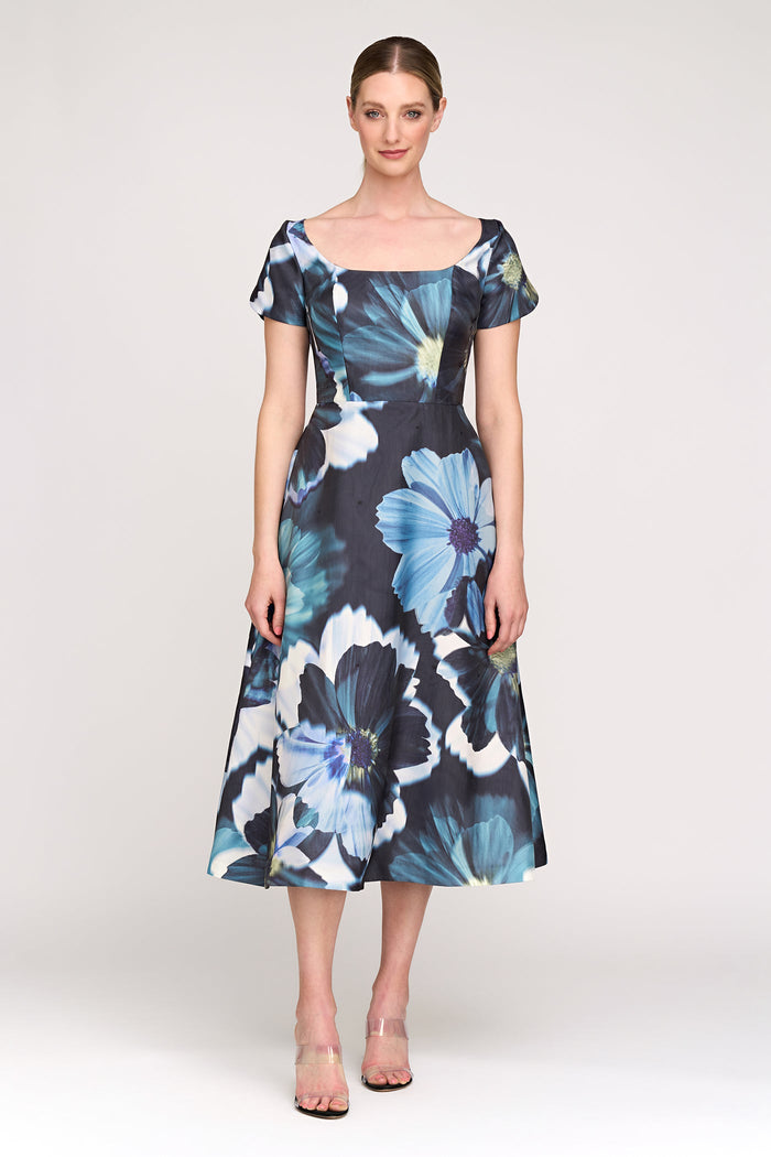 Kay Unger "Emma" Floral Tea Length Dress 55112812