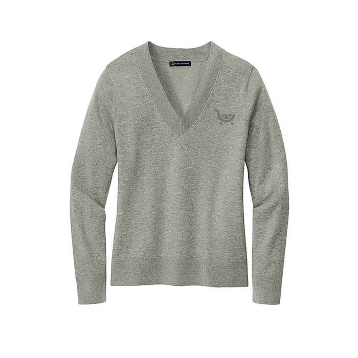 KCN654 | Brooks Brothers Women's Cotton Stretch V-Neck Sweater