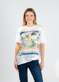 Vilagallo Keira En Ibiza Tee in White/Multi available at Barbara Katz