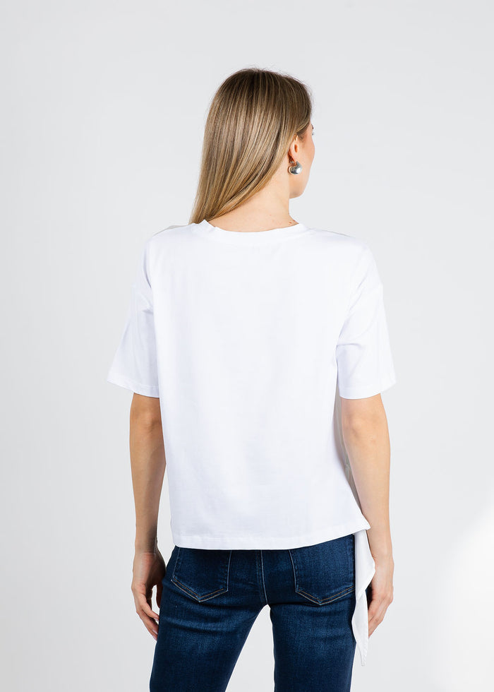 Vilagallo Keira En Ibiza Tee in White/Multi available at Barbara Katz