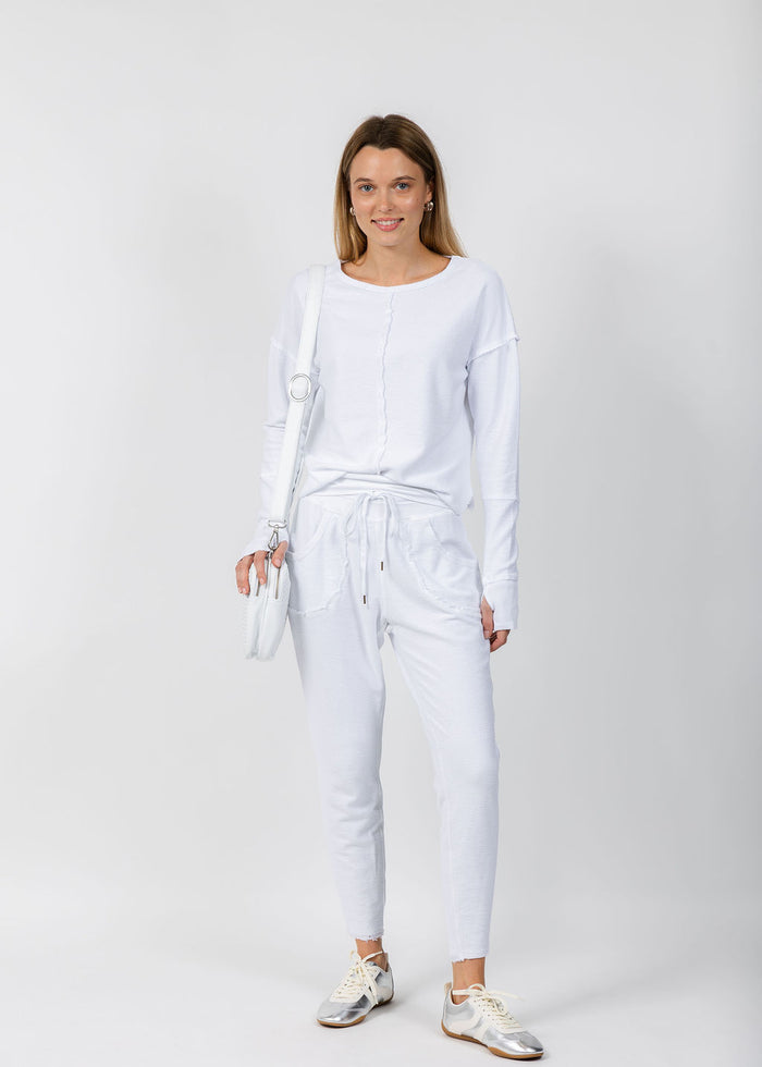 Wearables Annika Sweater and Kiefer Pants in White available at Barbara Katz