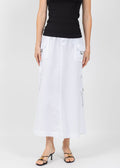 XCVI Wearables Kimo Cargo Maxi Skirt in White available at Barbara Katz