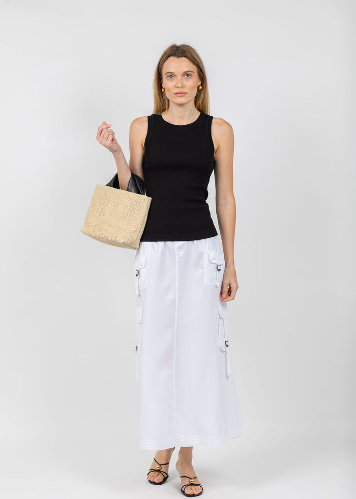 XCVI Wearables Kimo Cargo Maxi Skirt in White available at Barbara Katz