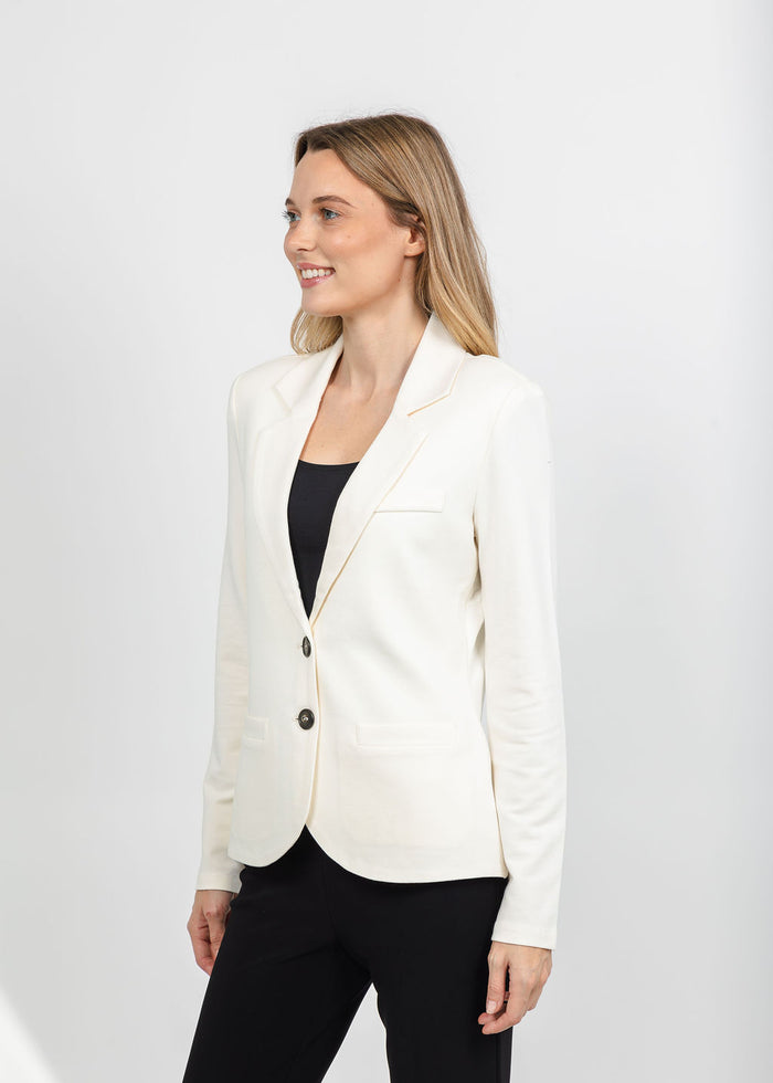 Repeat Knit Blazer in Ivory available at Barbara Katz