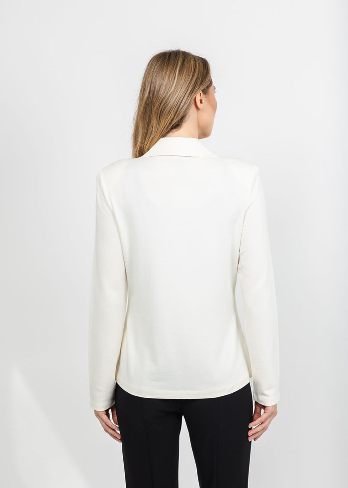Repeat Knit Blazer in Ivory available at Barbara Katz