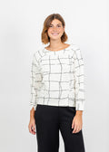 Olivia by Habitat Knit Print Pullover in Ivory available at Barbara Katz