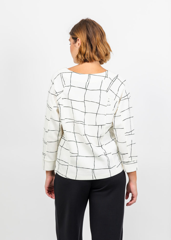 Olivia by Habitat Knit Print Pullover in Ivory available at Barbara Katz