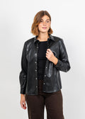 Peace of Cloth Kyle Ultra Faux Shirt in Black available at Barbara Katz
