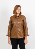 Peace of Cloth Kyle Ultra Faux Shirt in Saddle available at Barbara Katz