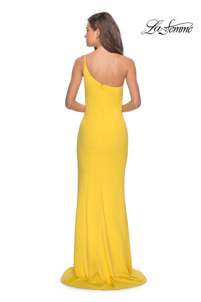 La Femme Long One Shoulder Dress 28176