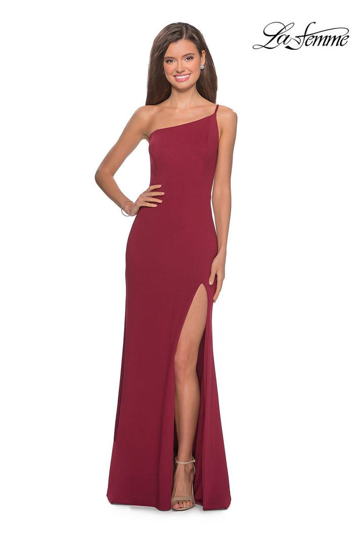 La Femme Long One Shoulder Dress 28176
