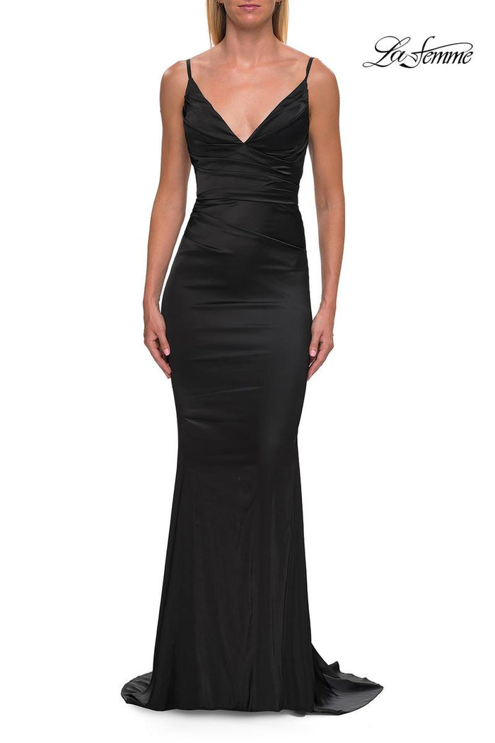 La Femme Satin Long Dress 33421