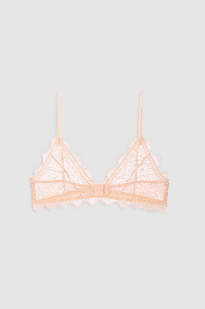 ANINE BING Lace Bra With Trim - Blush - back view