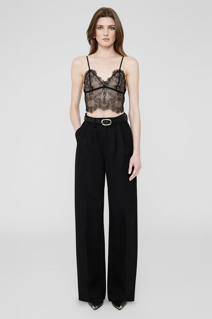 ANINE BING Lace Bralette - Black - On Model Front