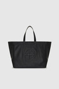 ANINE BING Large Rio Tote - Black Recycled Leather - Front View