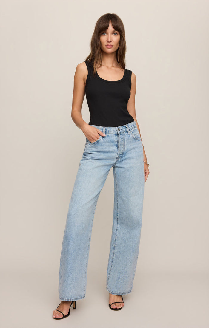 Z Supply Larkin Embroidered Tank in Black available at Barbara Katz