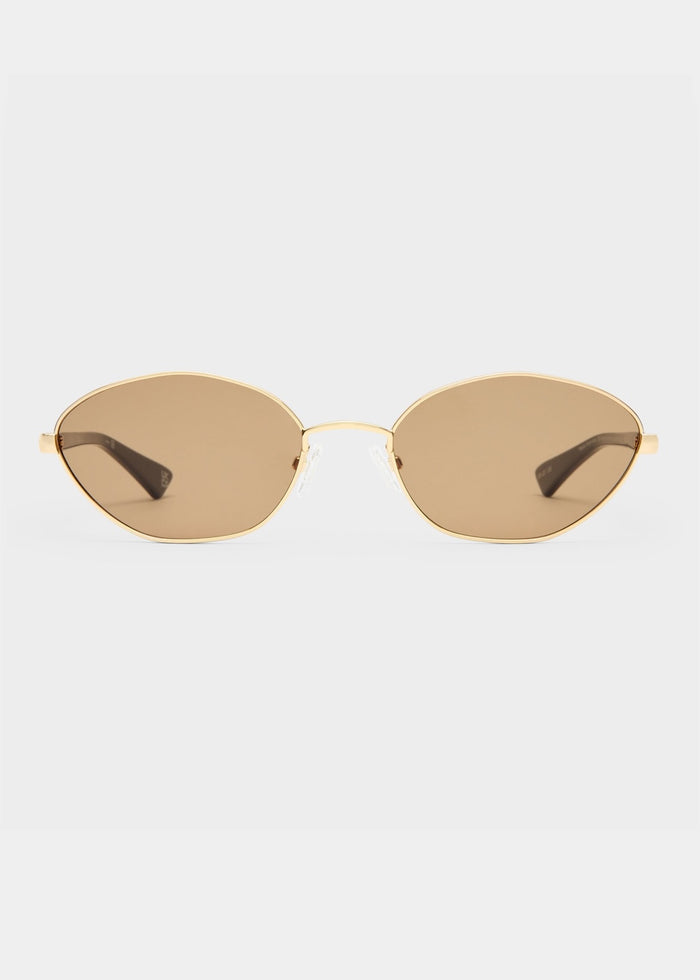 Le Specs Le Bebe Sunglasses in Gold available at Barbara Katz