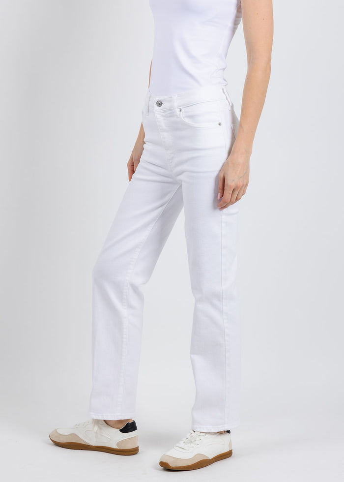 Frame Le Sleek Straight Jeans in White available at Barbara Katz