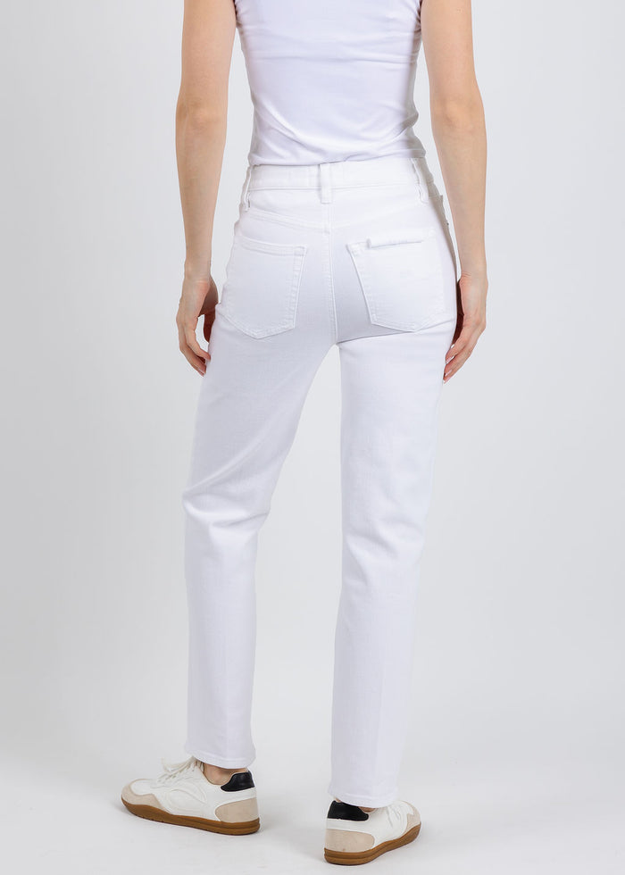 Frame Le Sleek Straight Jeans in White available at Barbara Katz