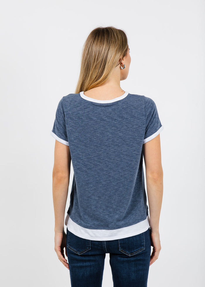 Nally & Millie Leah Layered Tee - Seaport available at Barbara Katz