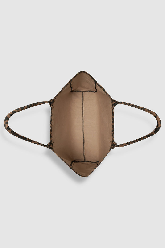 ANINE BING Leo Canvas Tote - Black And Brown Leopard - Inside View