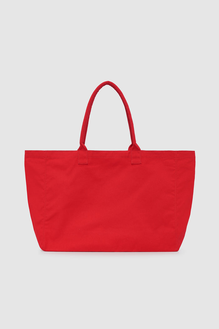 ANINE BING Leo Canvas Tote - Tango Red - back view