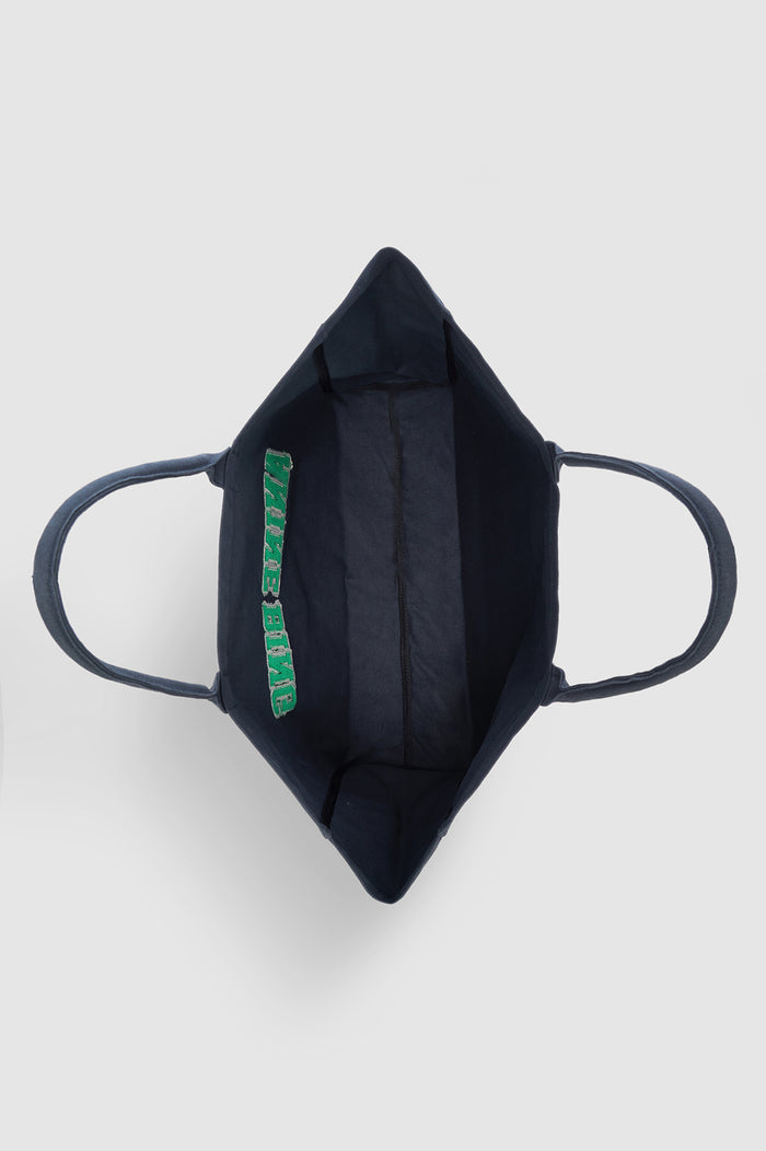 ANINE BING Leo Canvas Tote - Washed Black And Green - top view