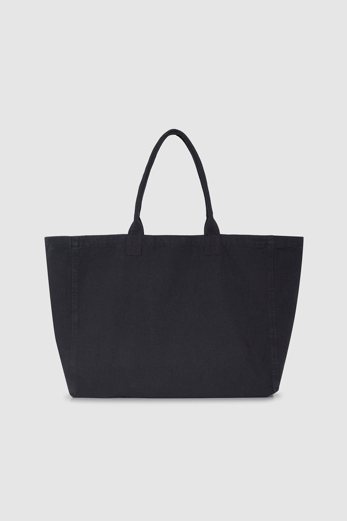 ANINE BING Leo Canvas Tote - Washed Black - back view