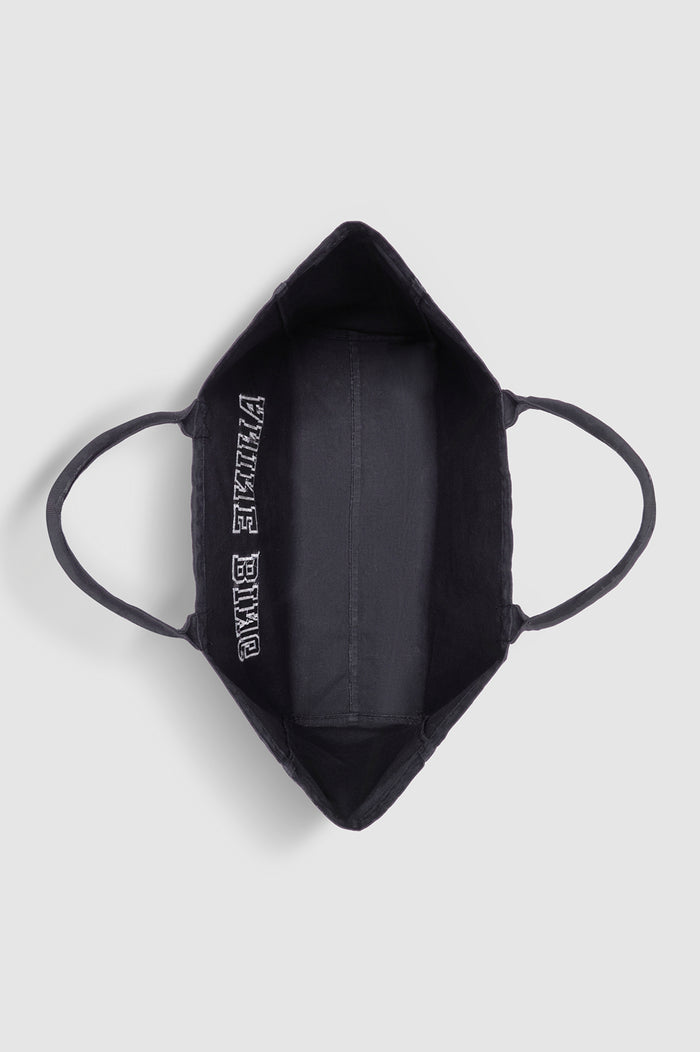 ANINE BING Leo Canvas Tote - Washed Black - top view