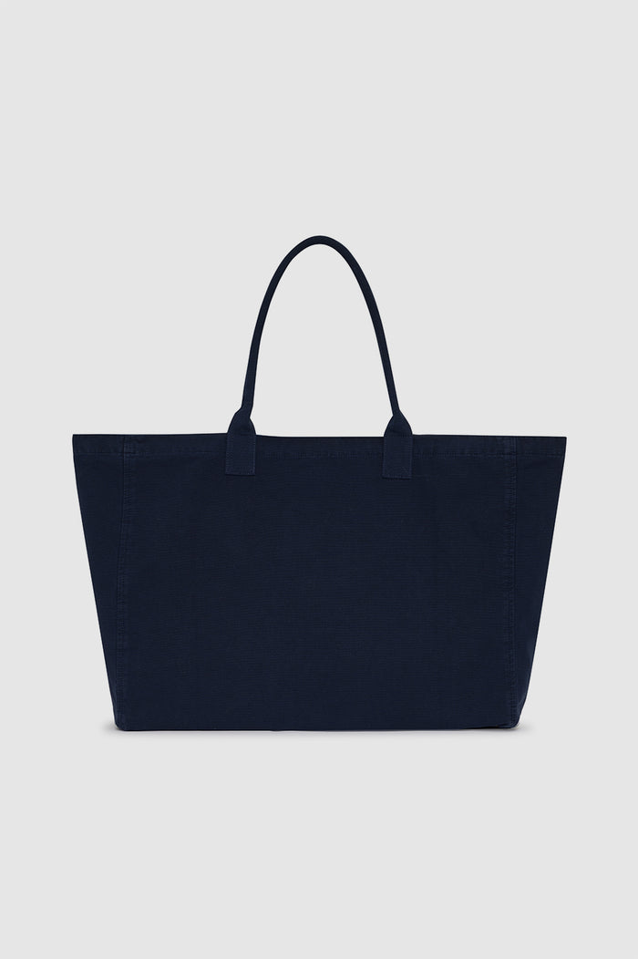 ANINE BING Leo Canvas Tote Collegiate - Blue - back view