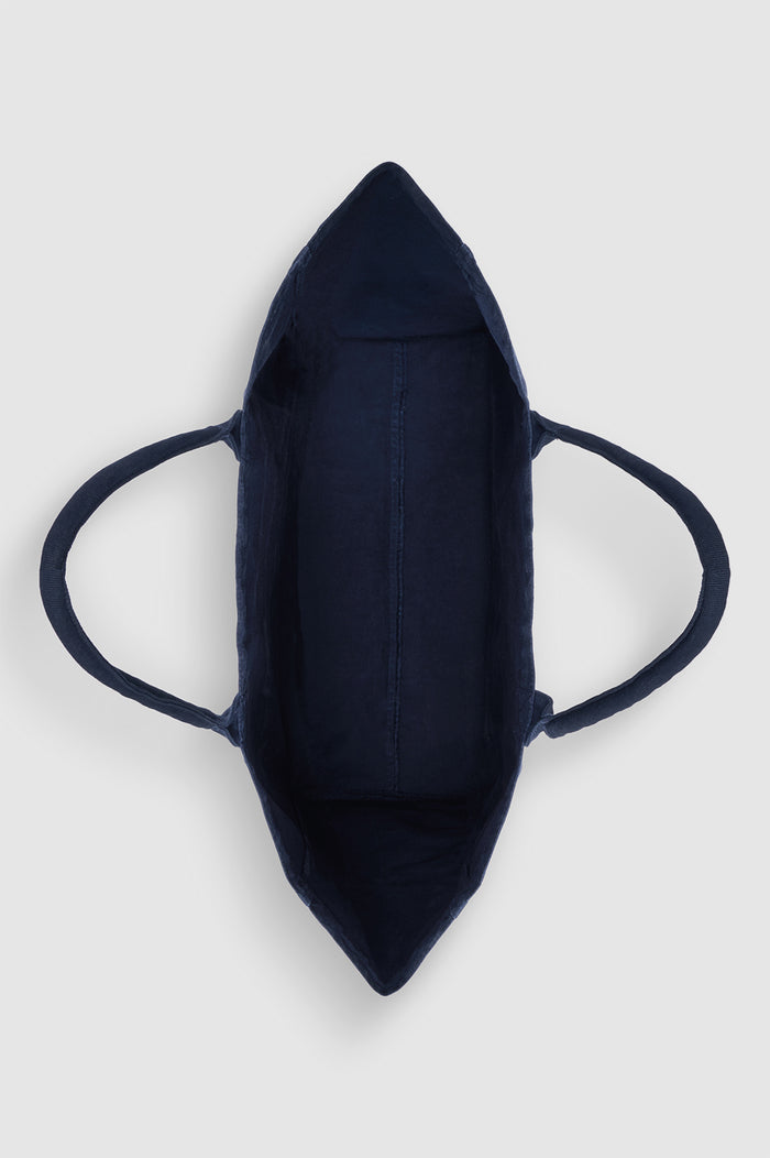 ANINE BING Leo Canvas Tote Collegiate - Blue - top view