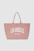 ANINE BING Leo Canvas Tote Los Angeles University - Earth Red - front view