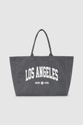 ANINE BING Leo Canvas Tote Los Angeles University - Washed Grey - front view