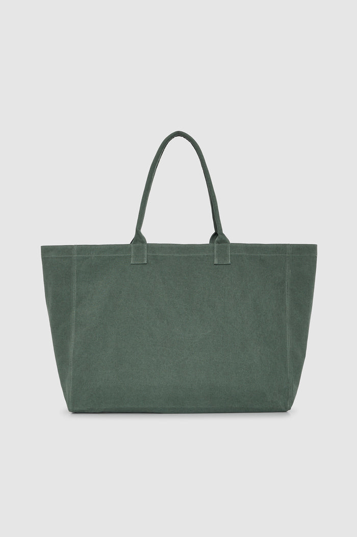 ANINE BING Leo Canvas Tote New York University - Cilantro - back view