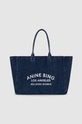 ANINE BING Leo Denim Tote - Ink Blue - front view