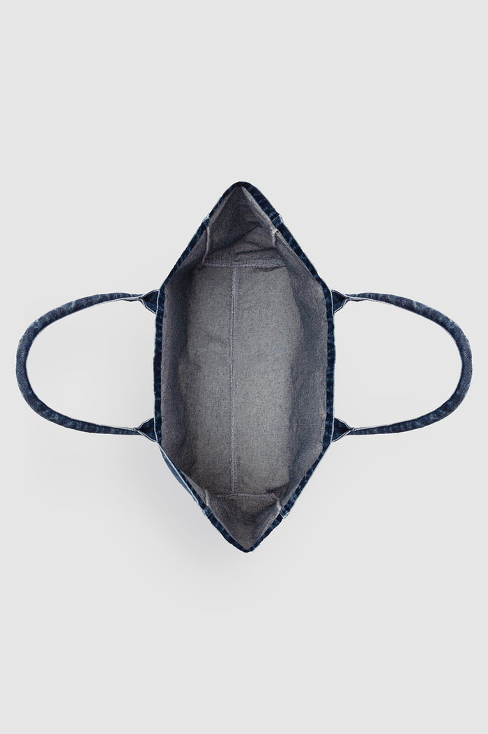 ANINE BING Leo Denim Tote - Ink Blue - top view