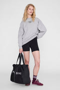 ANINE BING Leo Sport Tote - Black - on model front view