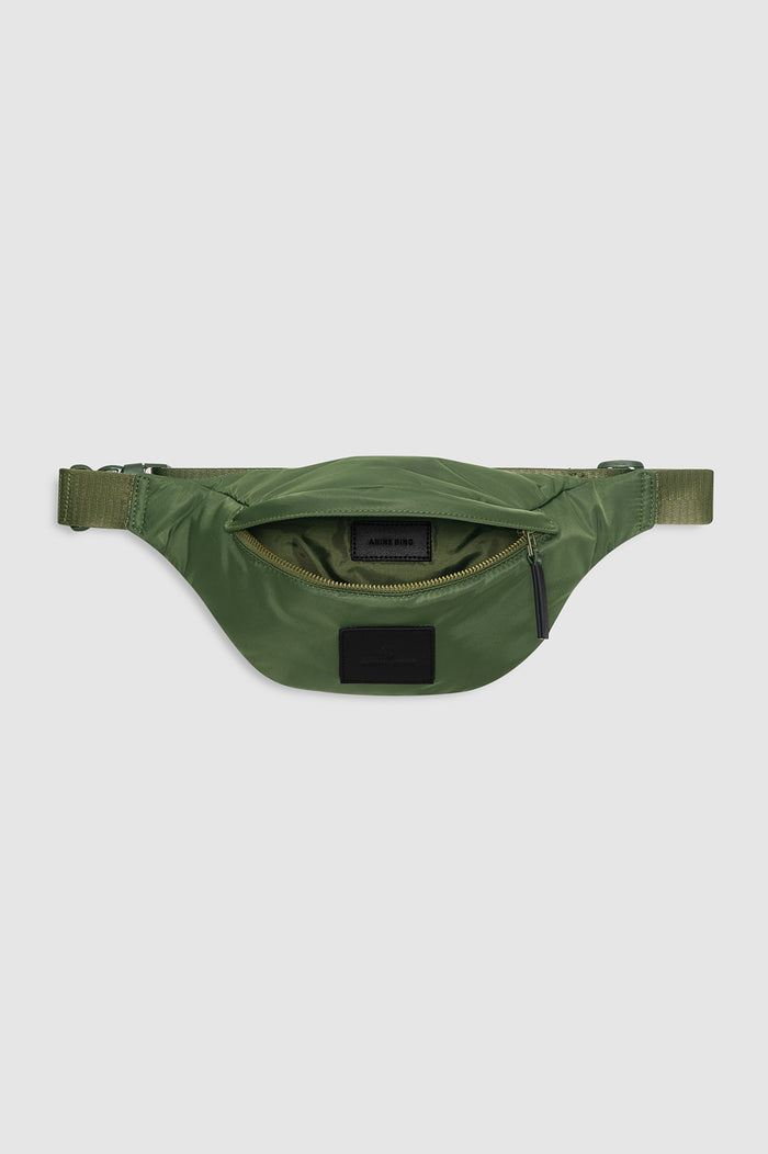 ANINE BING Leon Small Waist Bag Nylon - Army Green - inside view