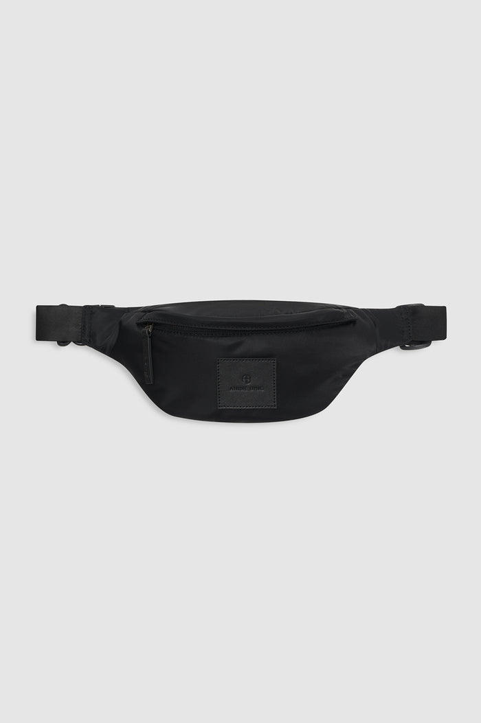 ANINE BING Leon Small Waist Bag Nylon - Black - front view