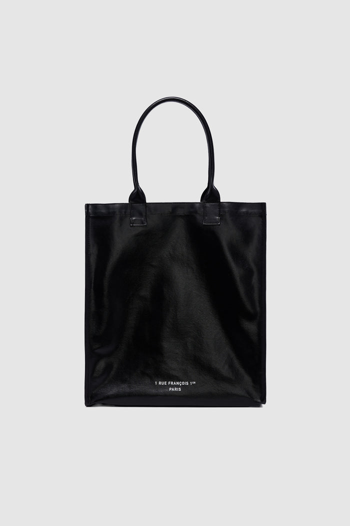ANINE BING Leonie Coated Canvas Tote - Black - back view