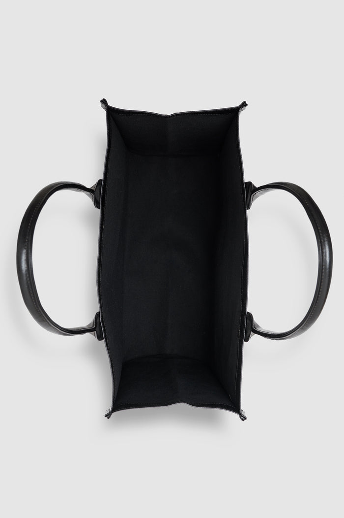 ANINE BING Leonie Coated Canvas Tote - Black - top view
