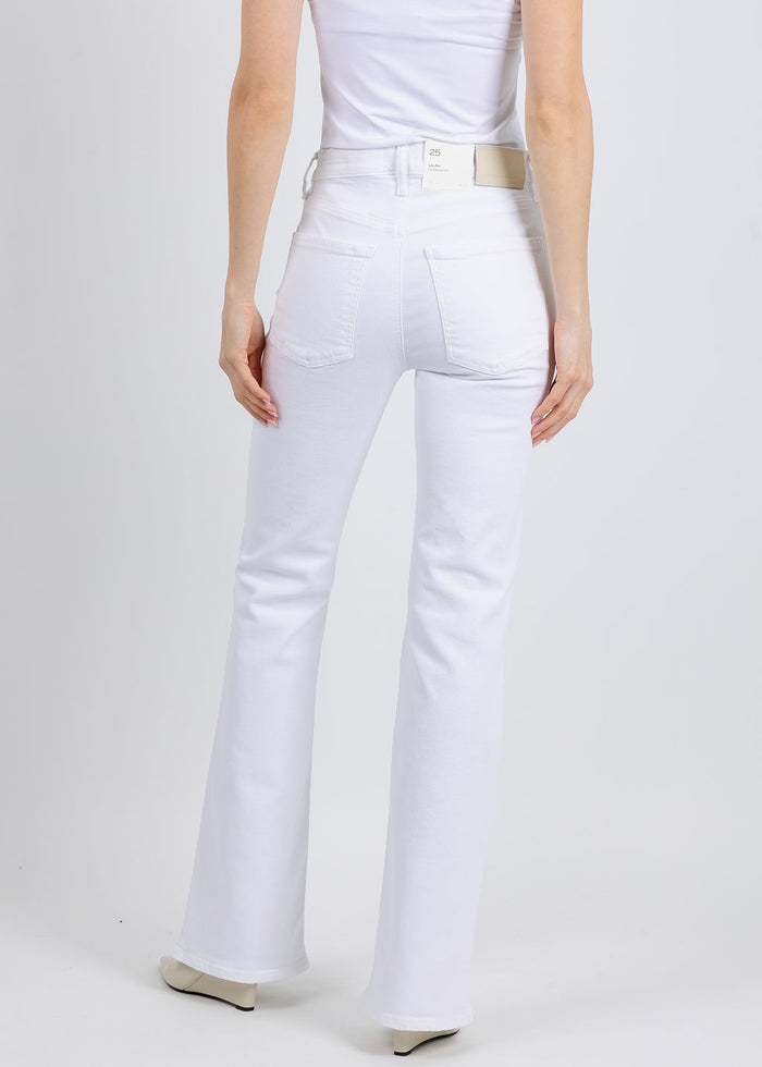 Citizens of Humanity Lilah High Rise Bootcut Jeans 32" in Soft White available at Barbara Katz