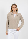 Nally & Millie Lily Layered Polo in Khaki available at Barbara Katz