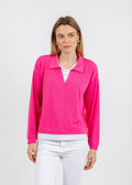 Nally & Millie Lily Layered Polo in Magenta available at Barbara Katz