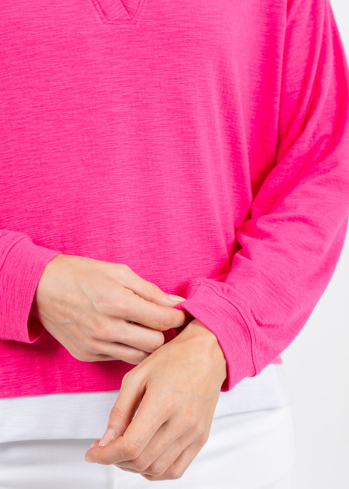 Nally & Millie Lily Layered Polo in Magenta available at Barbara Katz