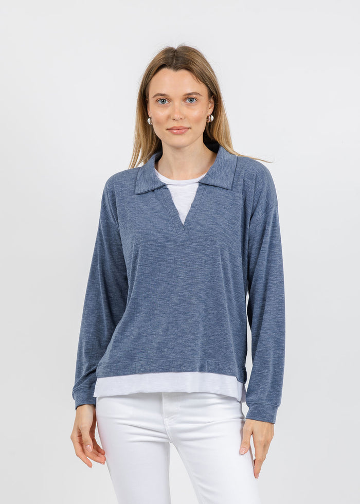 Nally & Millie Lily Layered Polo in Seaport available at Barbara Katz