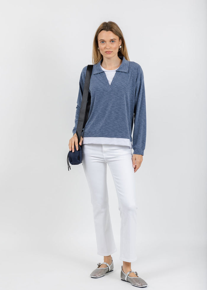 Nally & Millie Lily Layered Polo in Seaport available at Barbara Katz